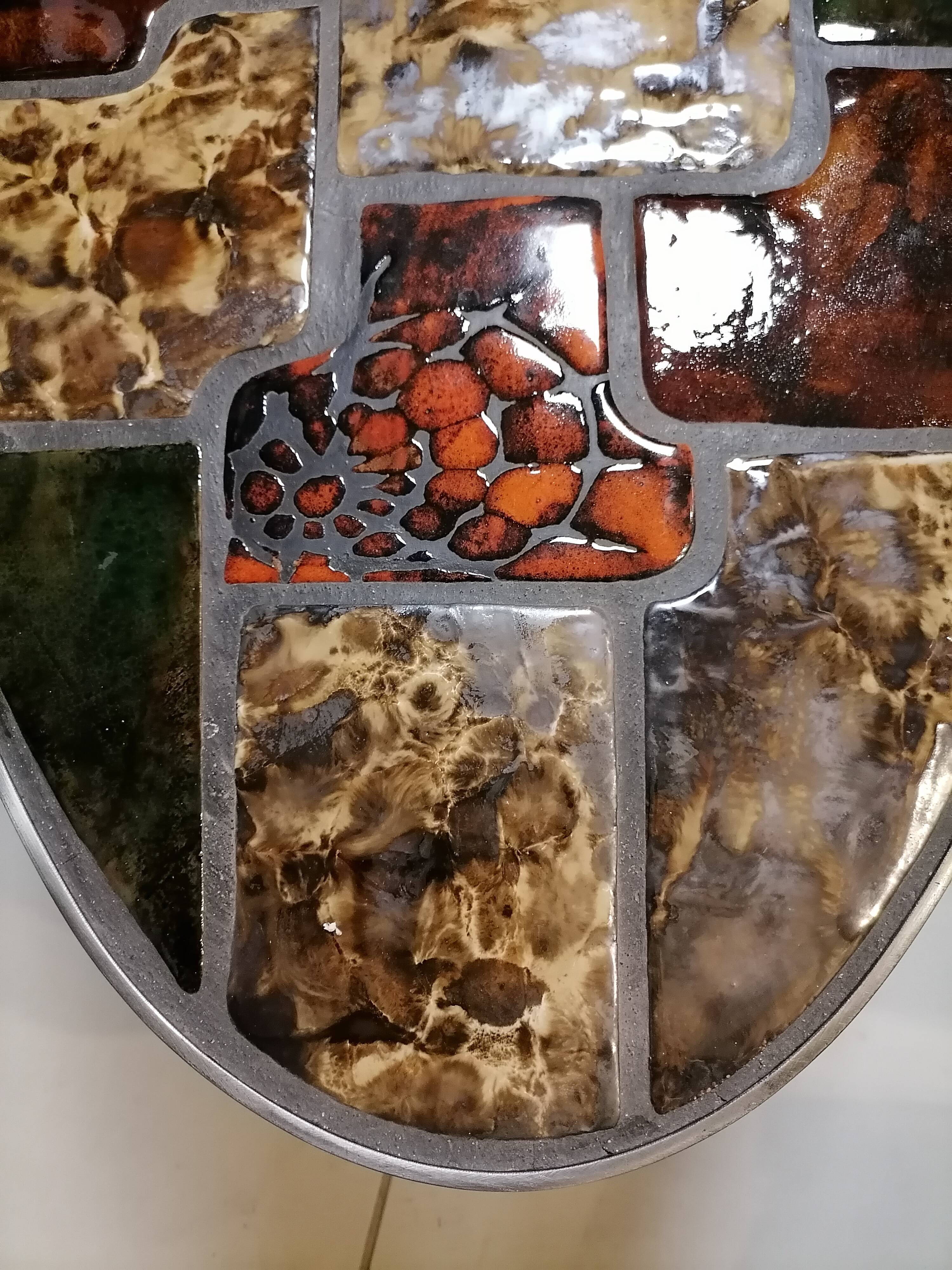 Vintage ceramic steel coffee table