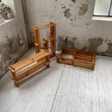 Trio d'étagères constructivistes en pin style Regain