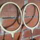 Vintage Badminton Racket Pair GEGE Plastic + Metal Child 70's #