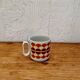 Set of 6 vintage ADP porcelain cups with orange decoration from the 1970s.