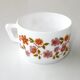 3 coffee cups and under cups arcopal - vintage orange flower model