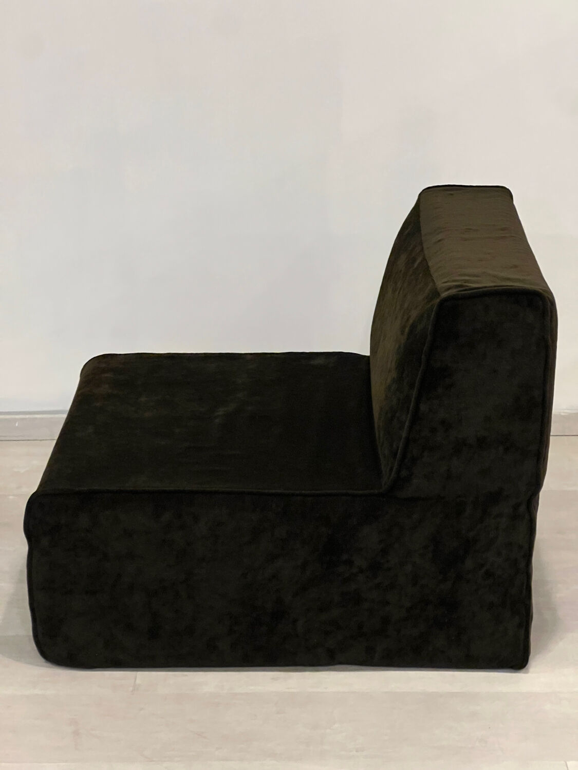 Chocolate fabric armchair