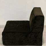 Chocolate fabric armchair