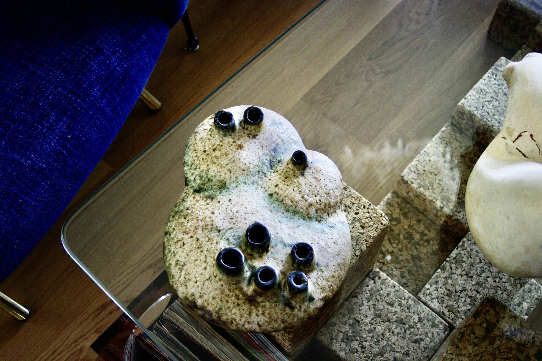 Vintage organic-shaped vase by elmut schaffenacker 1960