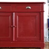 English style painted red storage cabinet