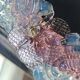 Iridescent blown glass mirror table/dressing table Murano. Floral patterns.