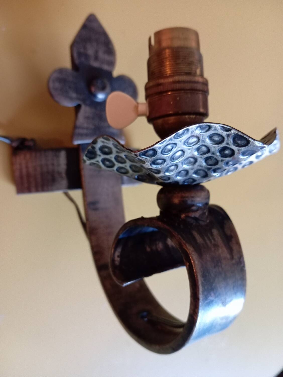 Medieval style iron wall light