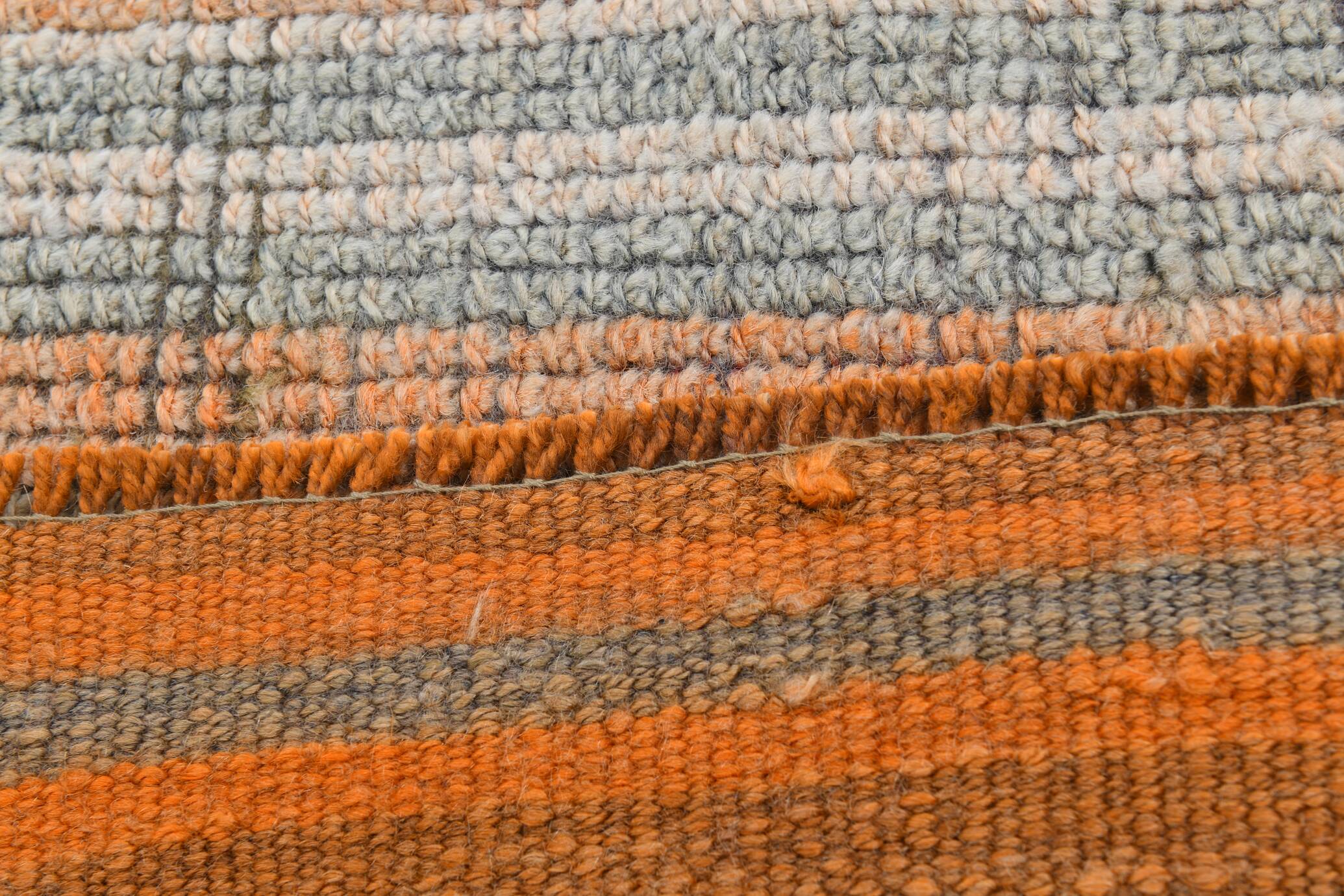 Orange & Green Turkish Runner Rug, 84x368Cm