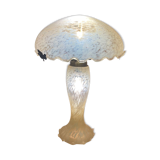 Yellow glass mushroom lamp