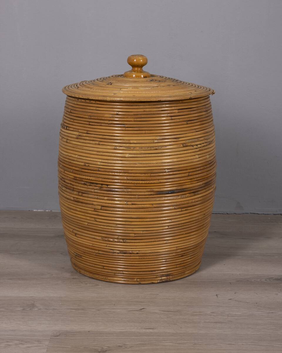 Vintage 1960s Italian design bamboo storage basket