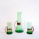 Pichet et 2 verres en verre vert Seguso, années 1950