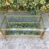 Table basse à deux plateaux verre et miroir