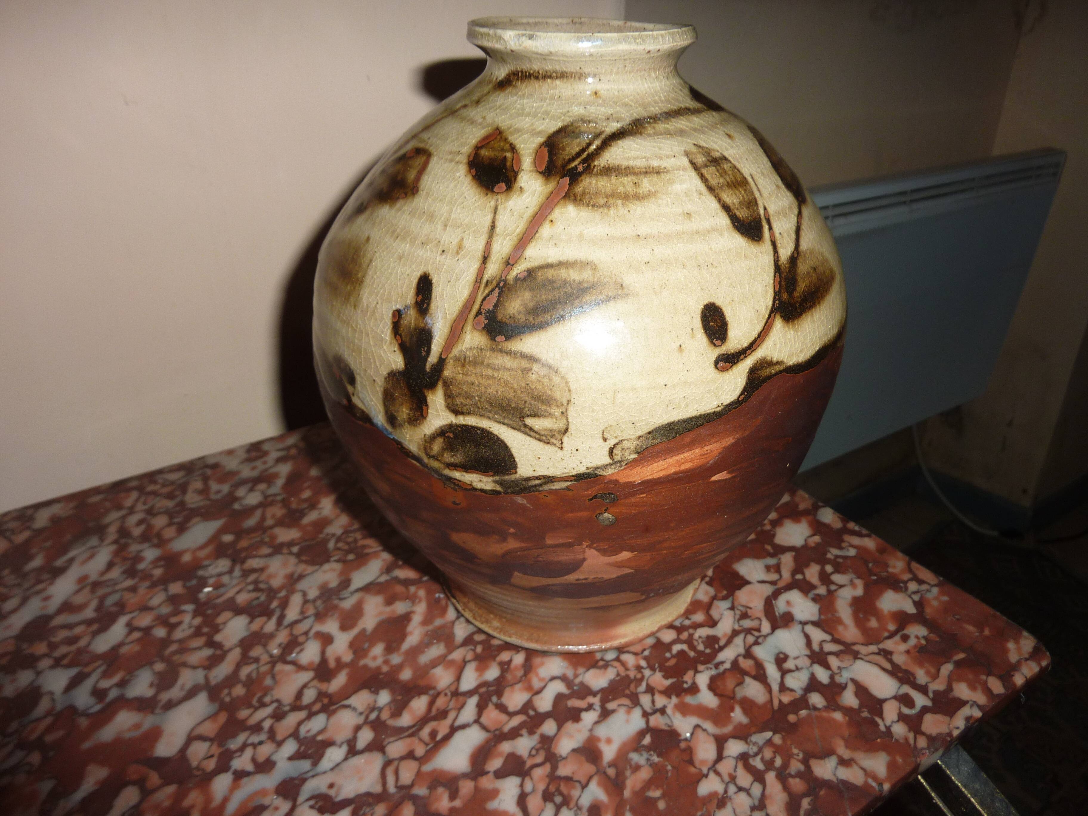 large stone vase - Yves Morvan