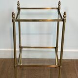 Pair of brass side tables attributed to Maison Jansen