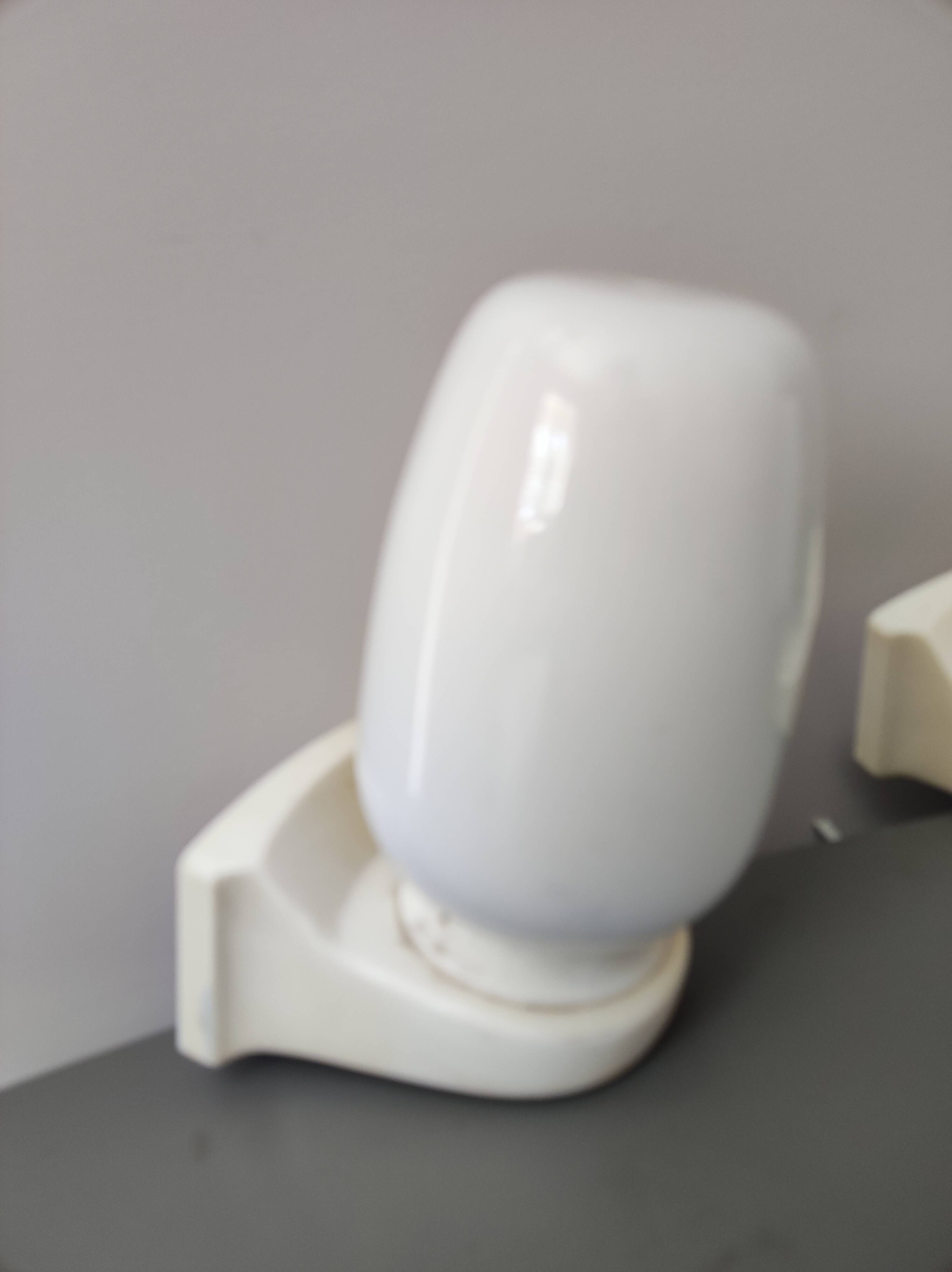 Pair lamps sconces bathroom glass blown mouth triplex Tovil opaline