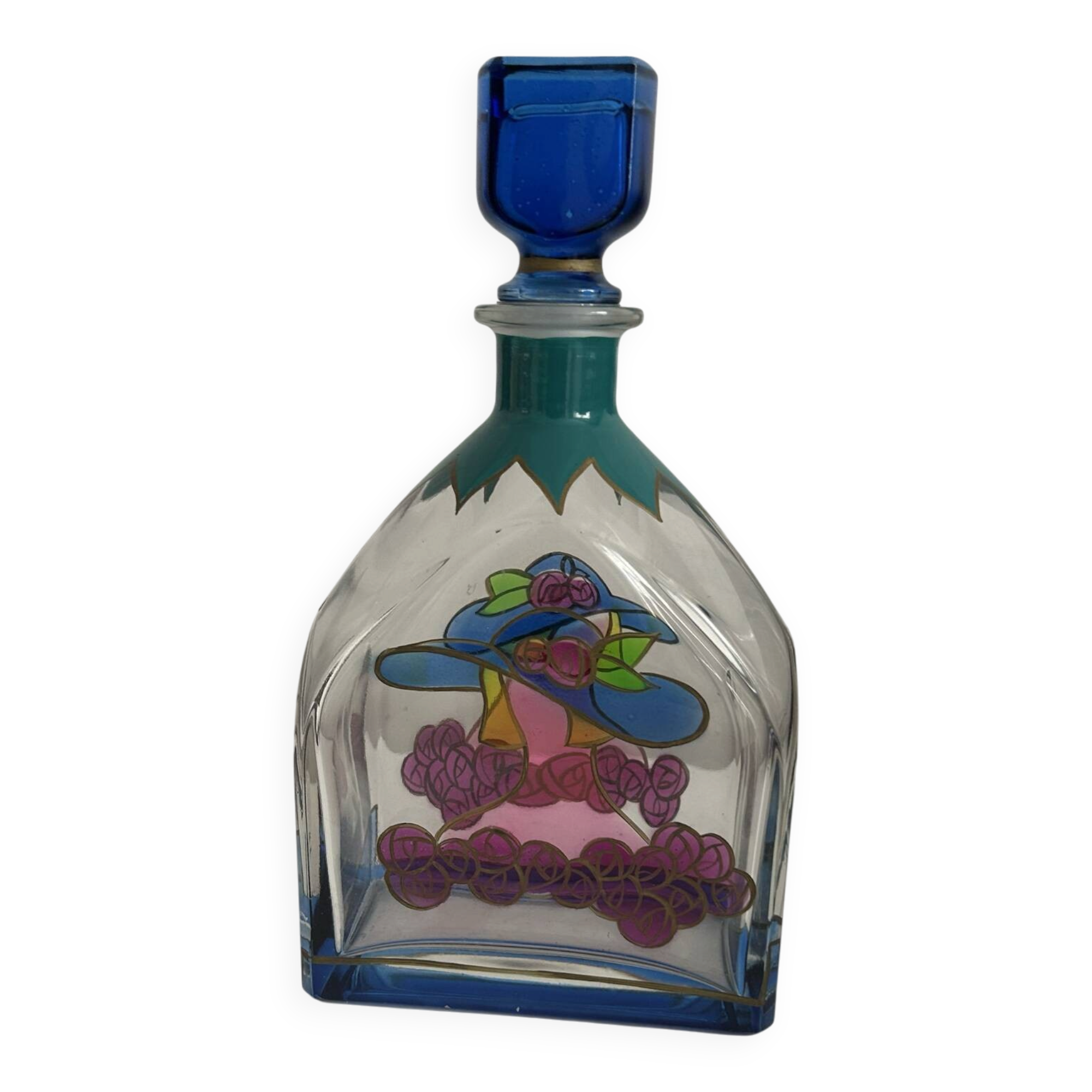 Rare vintage carafe bottle Luigi Bormioli Italy - Model "Woman with"