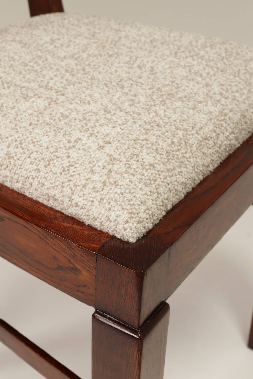 Art Deco chair beige fabric rustic oak 1950