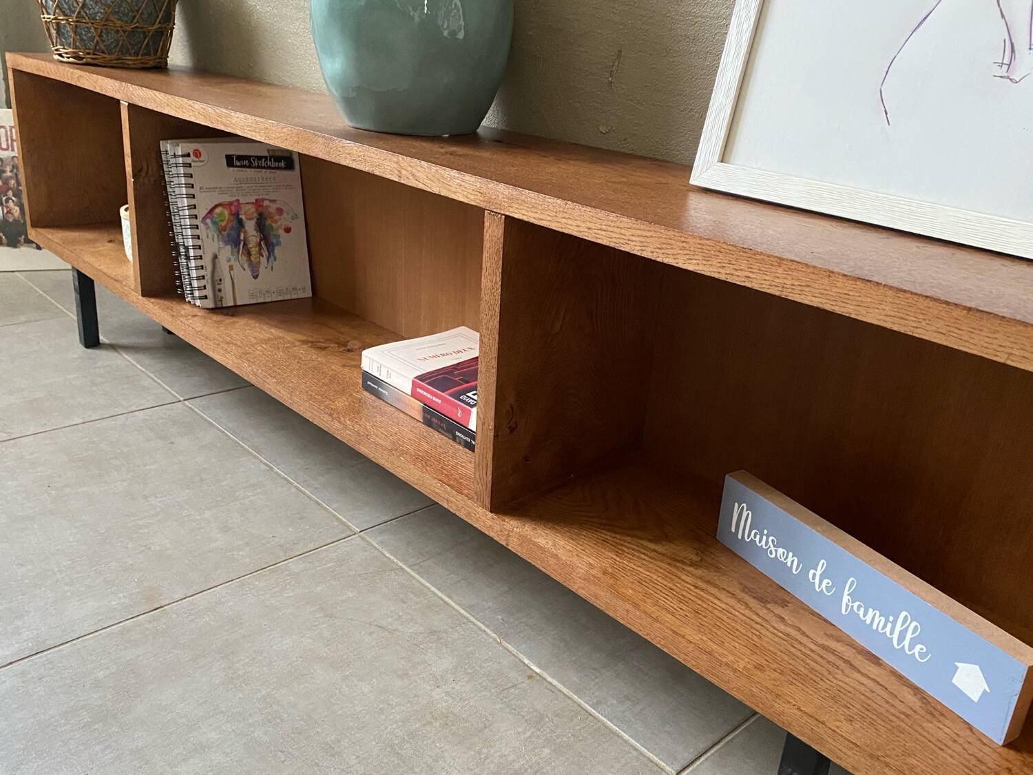 Very beautiful solid oak wood sideboard (shallow)