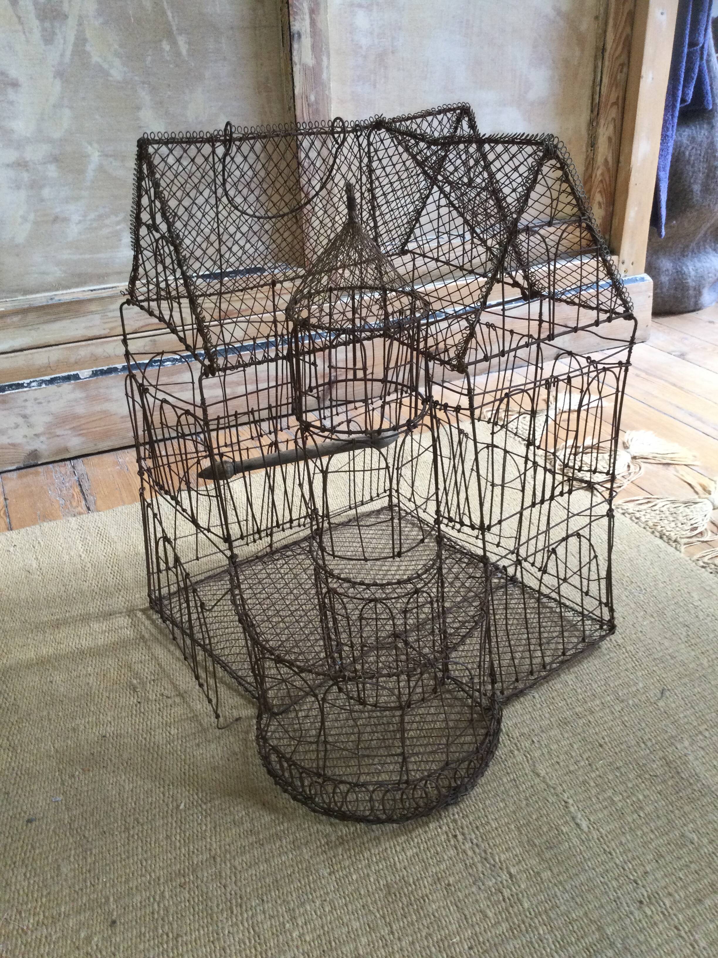 Handmade wire birdcage