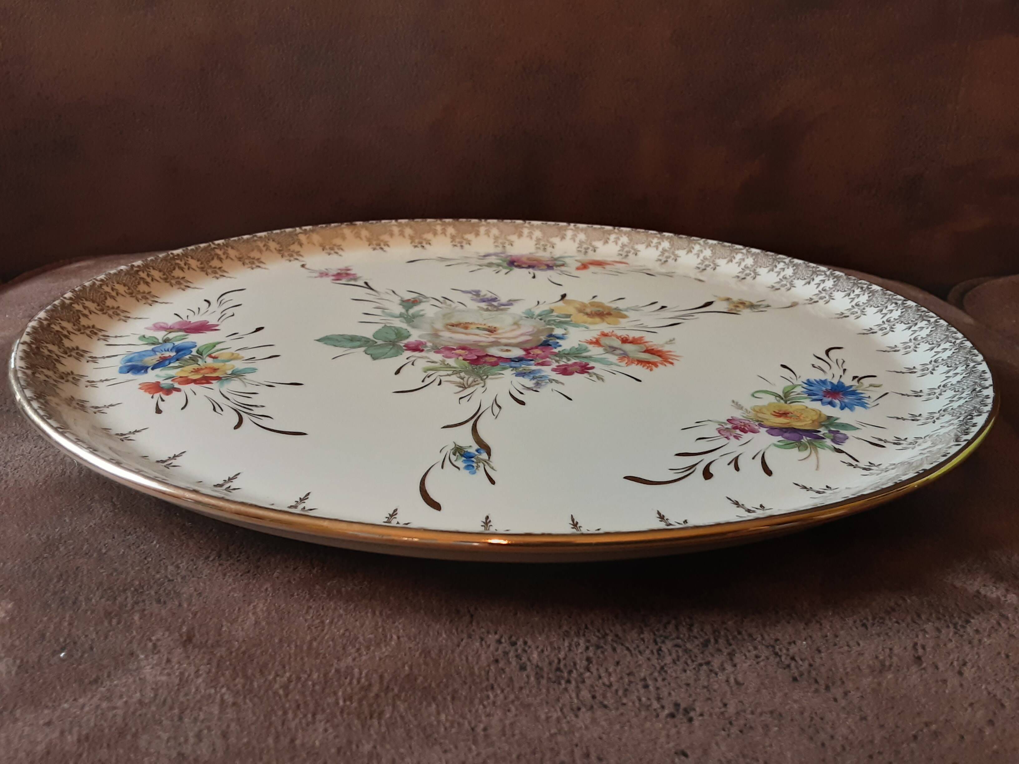 Large porcelain dish Limoges Email