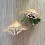 Set of 2 sudpendions in wicker and rattan