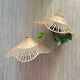 Set of 2 sudpendions in wicker and rattan