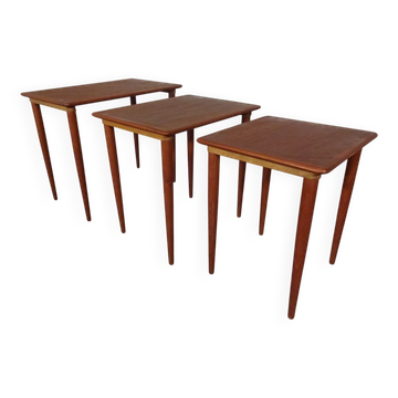 Danish Teak Nesting Tables, 1960s, Set of 3