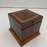 Biedermeier Cubic Box in Mahogany and Maple, Austria, 1840s