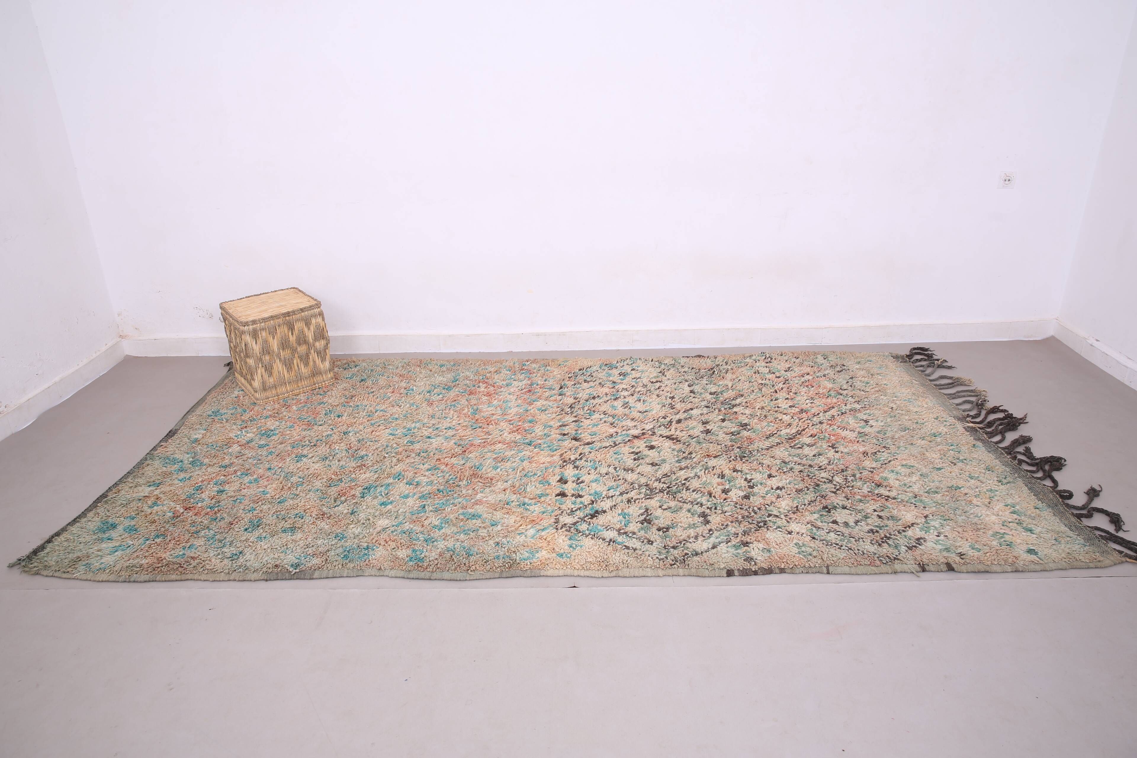 Tapis en laine marocain vintage 173 x 339 cm - Tapis fait main berbère style bohème