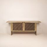 Sideboard in parchment and Missoni fabric by Angelo Mazzola for Salpol, 1980