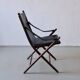 Vintage folding chair and tray table set | Campaign style
