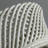White woven ceramic basket