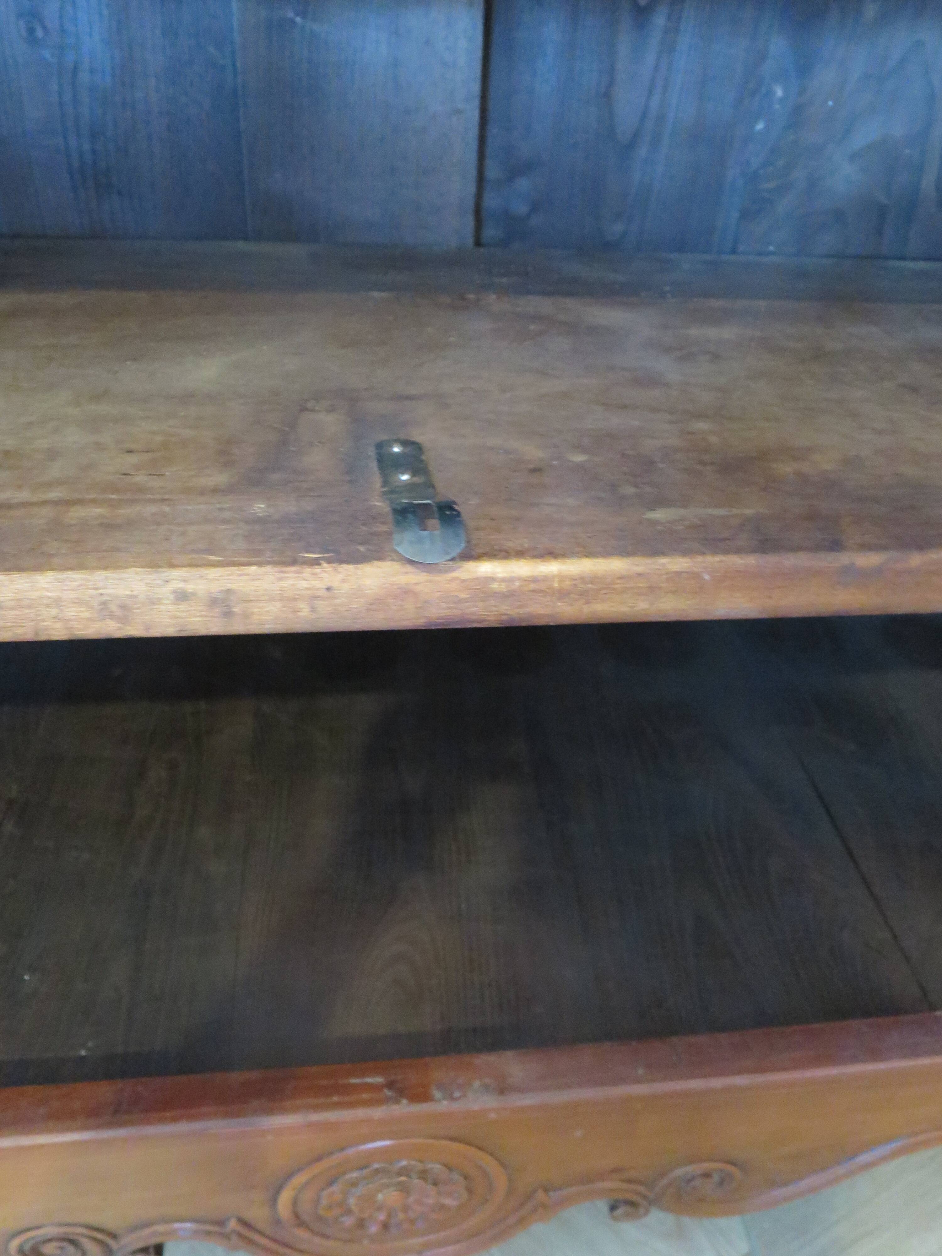 Rustic buffet Louis XV-Regency-jointed-massive wood-snail feet