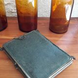 Barber triptych with towers brass mirror 58x24cm