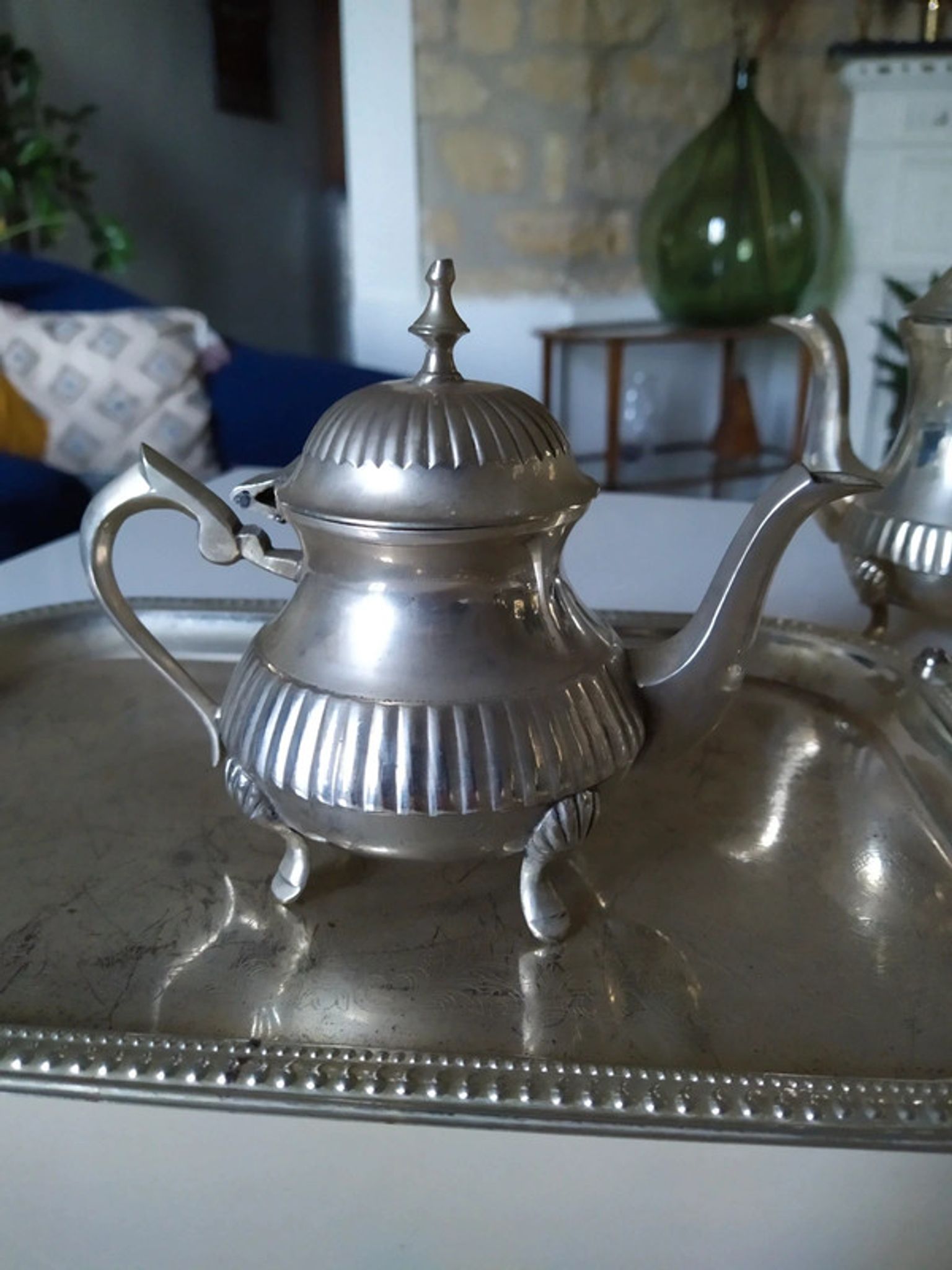 Silver metal coffee set