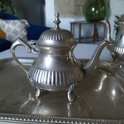 Silver metal coffee set