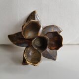 Bougeoir fleur en laiton
