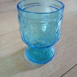 6 antique blue glass glasses