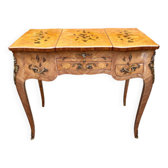Louis XV style inlaid dressing table, 20th century