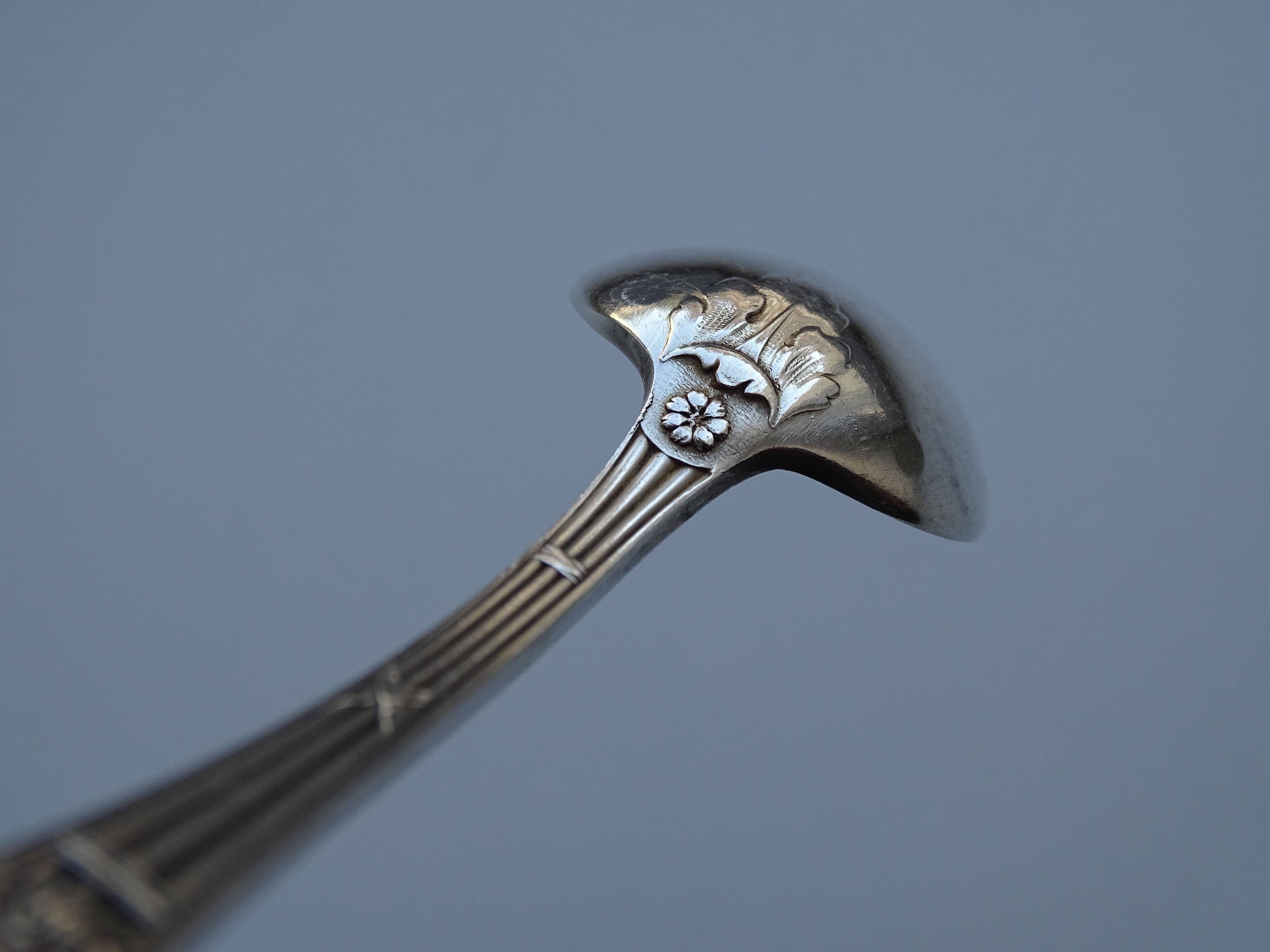 12 dessert spoons Apollo silver metal 1920 in case