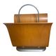 Vintage curved wooden magazine rack by Ligne Roset, 1970s.