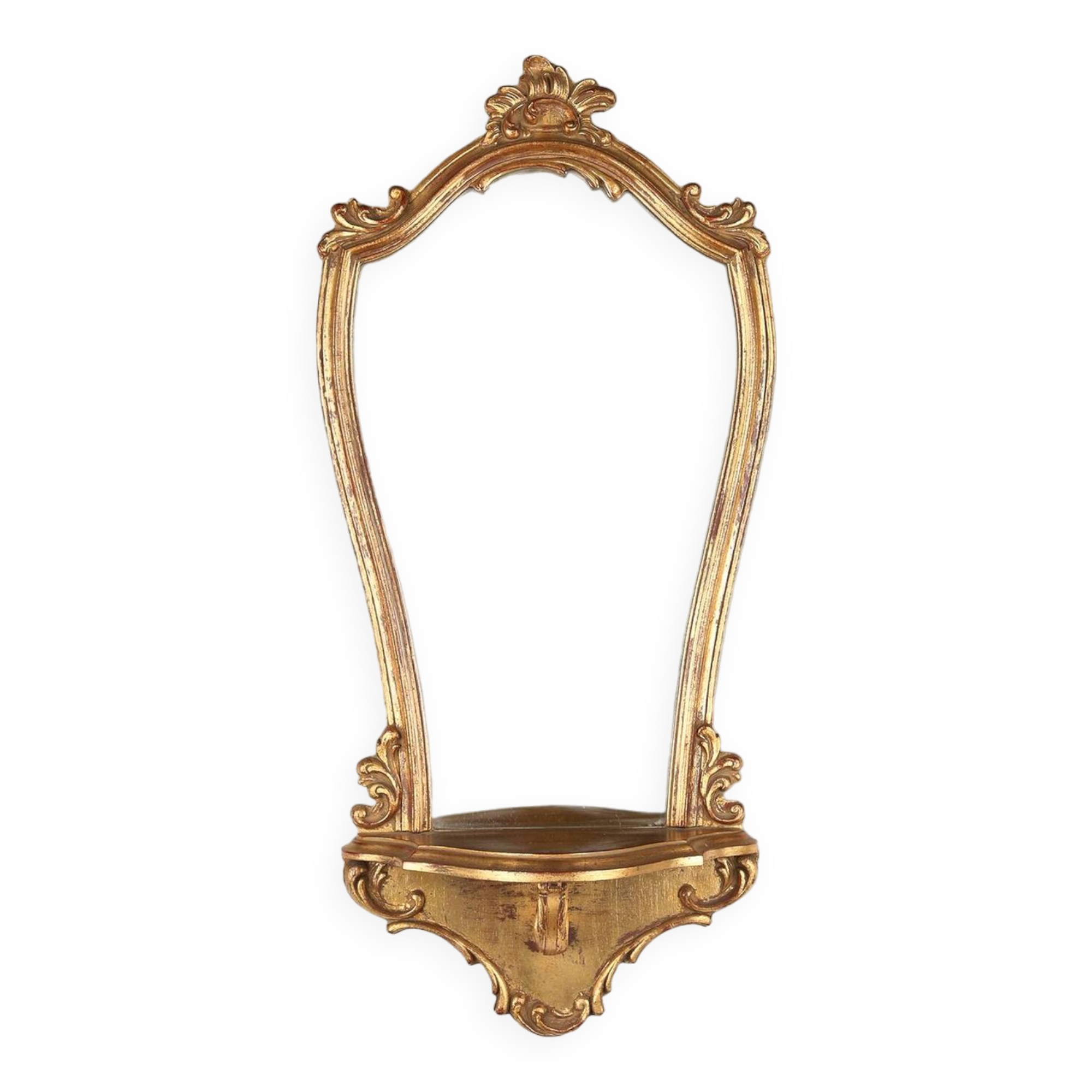 Romantic baroc style mirror with original label “Deknudt”, Belgium, 1970s