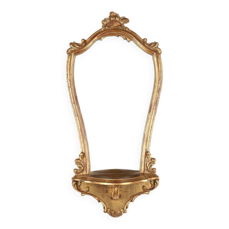 Miroir romantique de style baroque avec étiquette originale « Deknudt », Belgique, années 1970