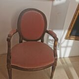 Pink velvet armchair