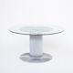 Table à manger italienne en métal chromé et verre