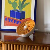 Lampe de table en verre orange Space Age, France 1970