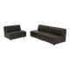 Set of 3 vintage space age modular leather sofas / armchairs in dark brown