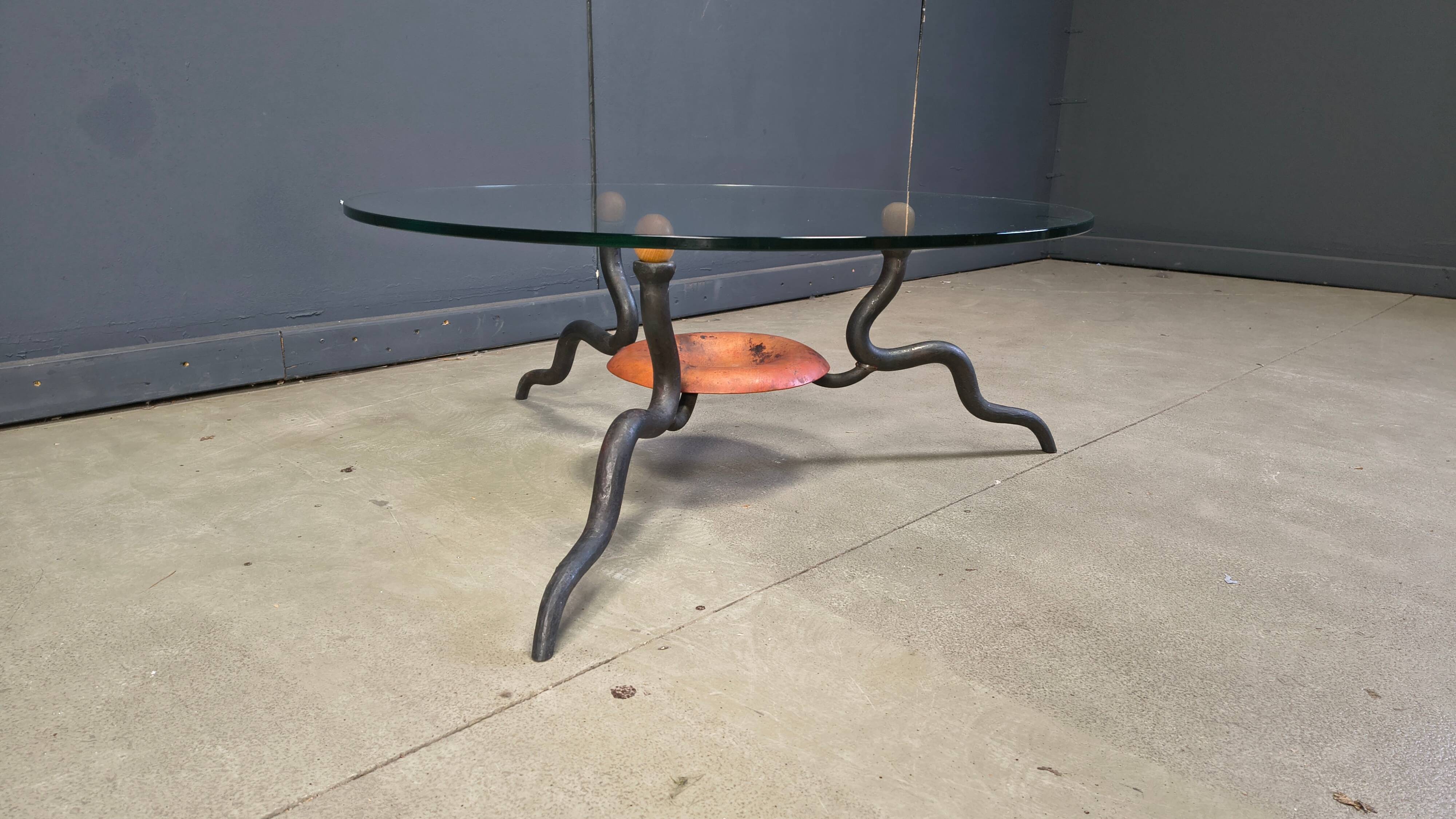 Table basse en fer forgé par DAB, années 1970 - Pays-Bas