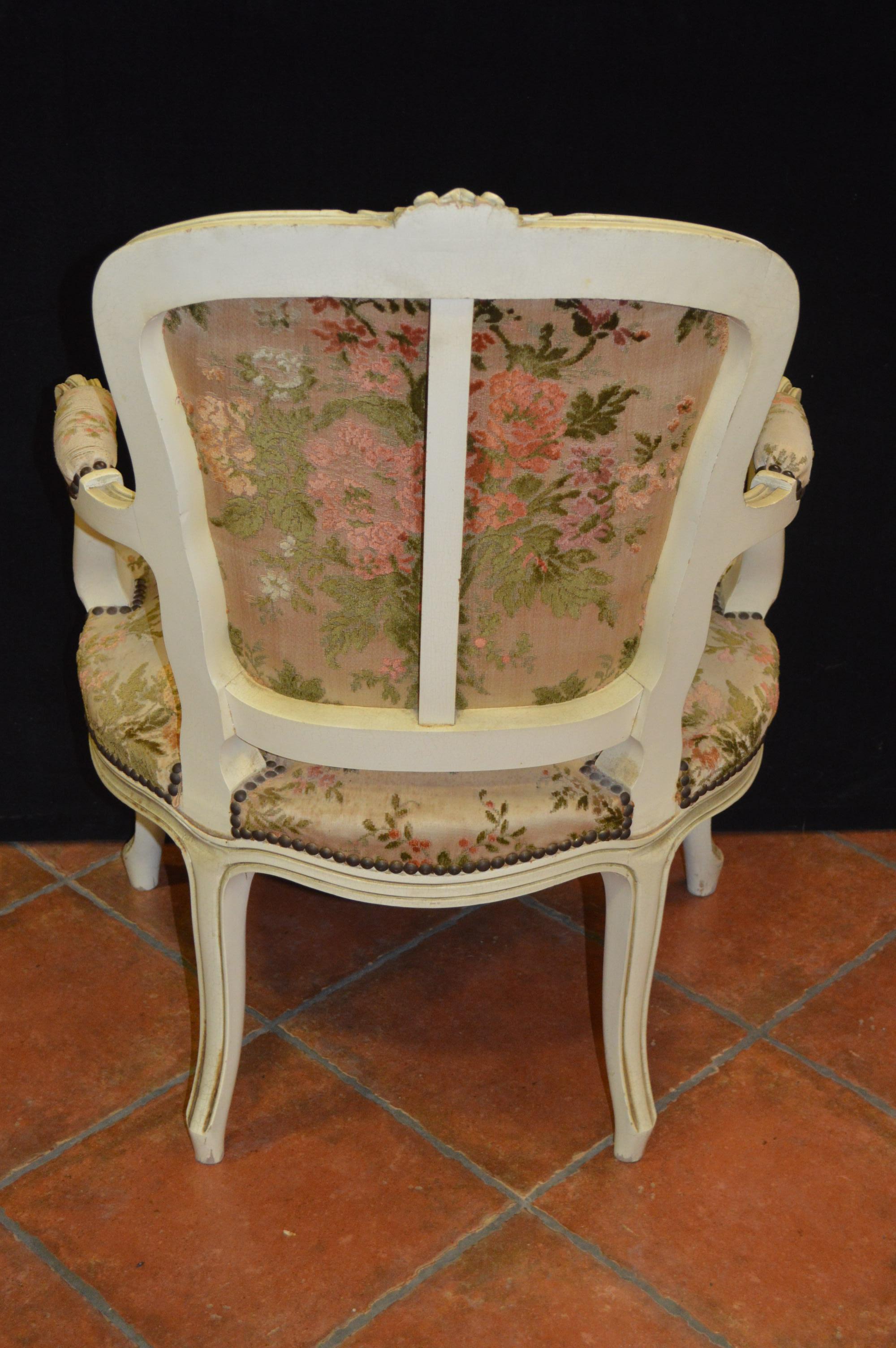Fauteuil bergère style louis XV