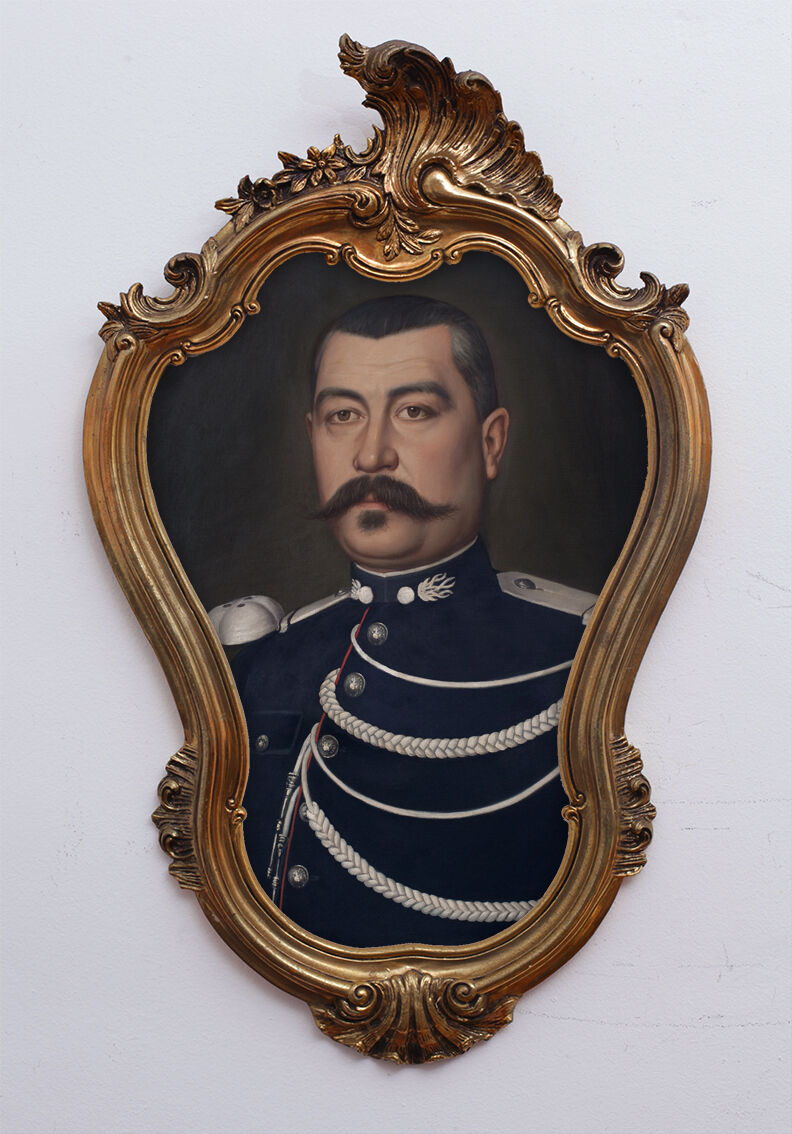 Portrait of a pastel man 1818 in gold frame